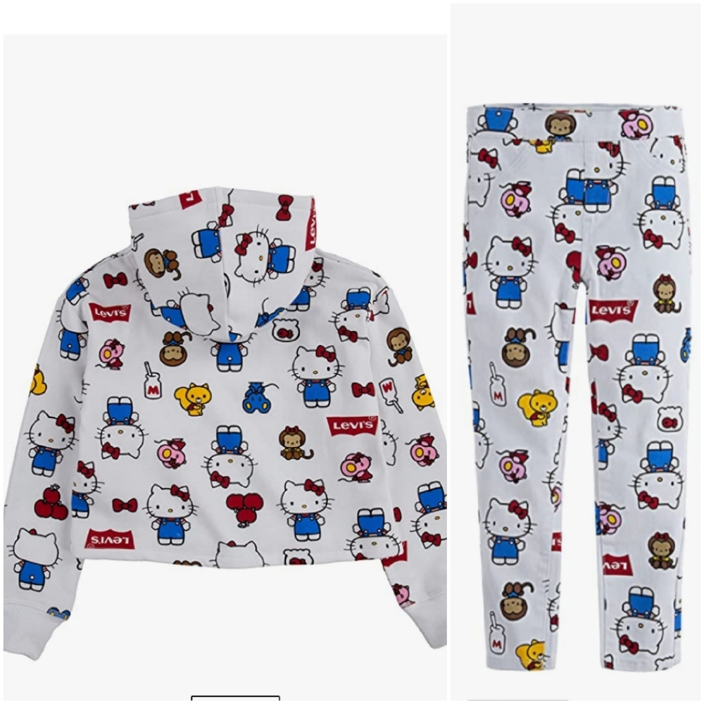 Levi's x Hello Kitty Boxy Fit Hoodie + Jeggings set outfit fit